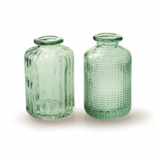 Recycled Green Glass Herringbone Bottle by Casa Verde